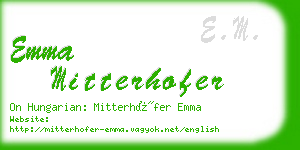 emma mitterhofer business card